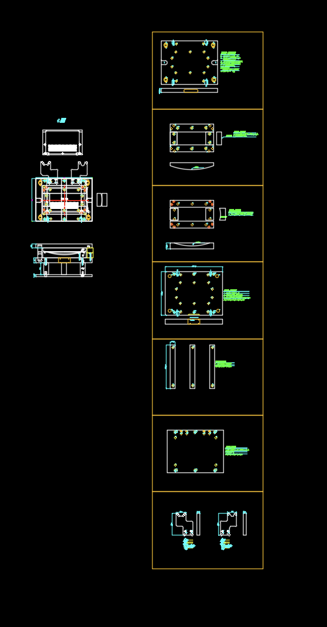 铝制电脑外壳冲压整形模具设计图